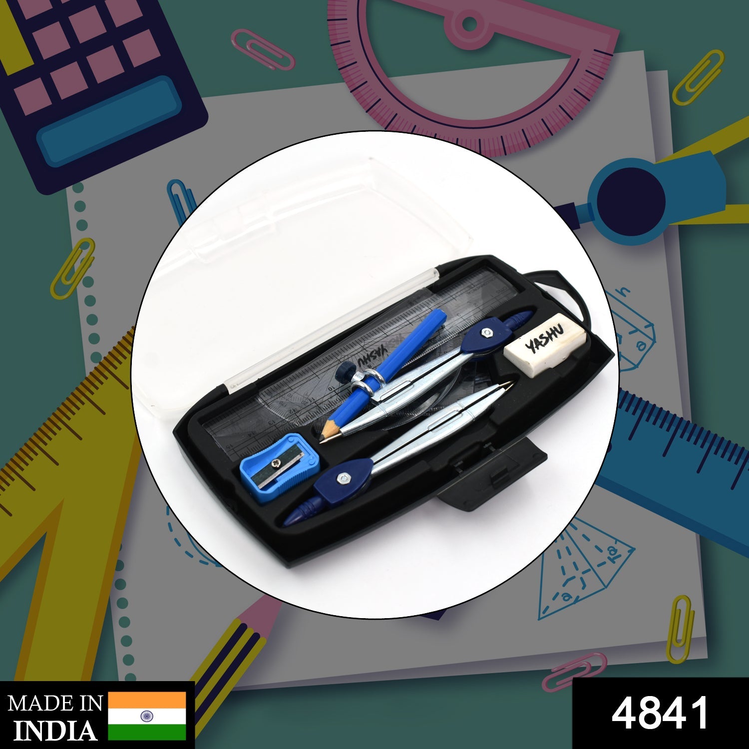 4841 Geometry Box 10 Pc For Students Of Schools And Colleges Especially Used During The Time Of Study And Learning Etc. DeoDap 4841 Geometry Box 10 Pc For Students Of Schools And Colleges Especially Used During The Time Of Study And Learning Etc. DeoDap